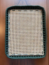 Wicker rectangluar tray in olive