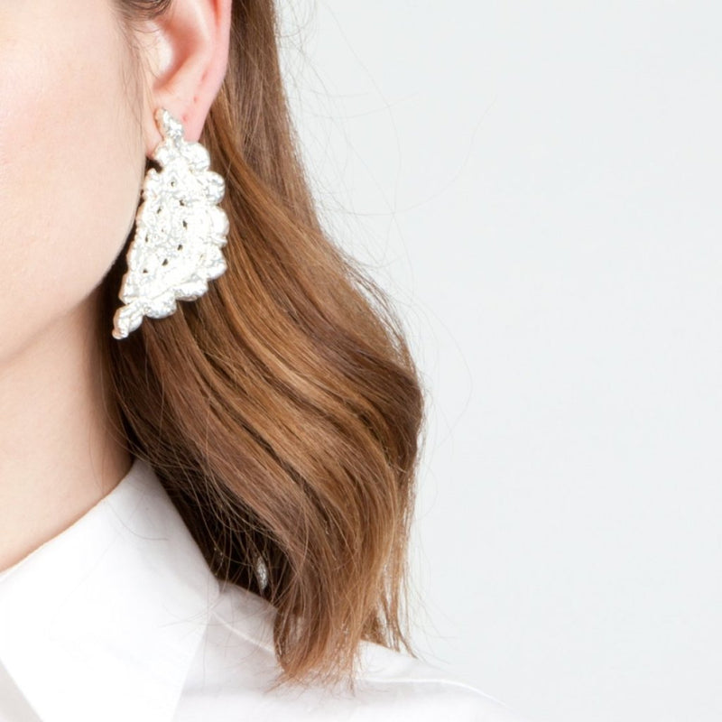 Randal earring in silver designed by Alexandra Koumba