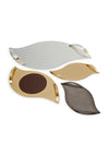 Eye Cut Tray yellow gold Plated matte finish with a Stone - Alexandra Koumba Designs