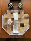 Wicker square towel Ring set of 4