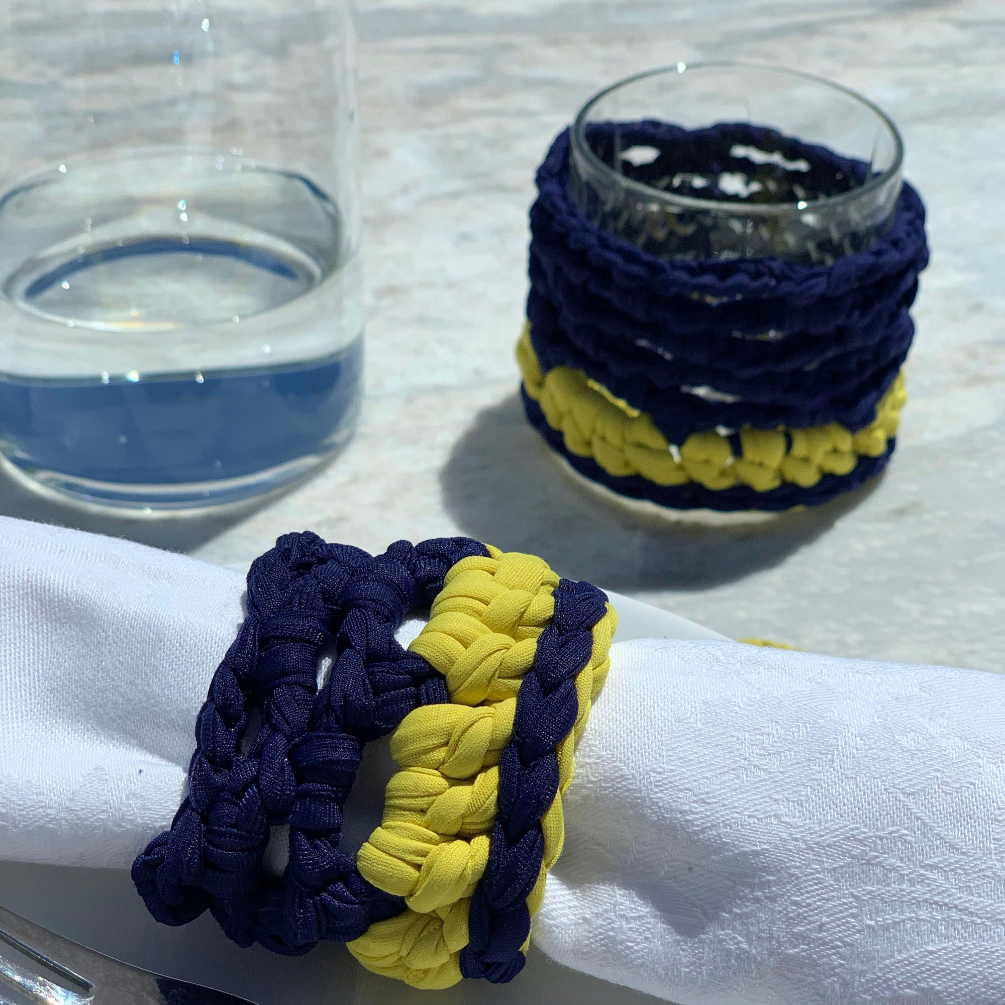 Fishnet Candle/Glass holder designed by alexandra koumba