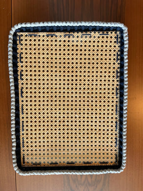 Wicker rectangular tray