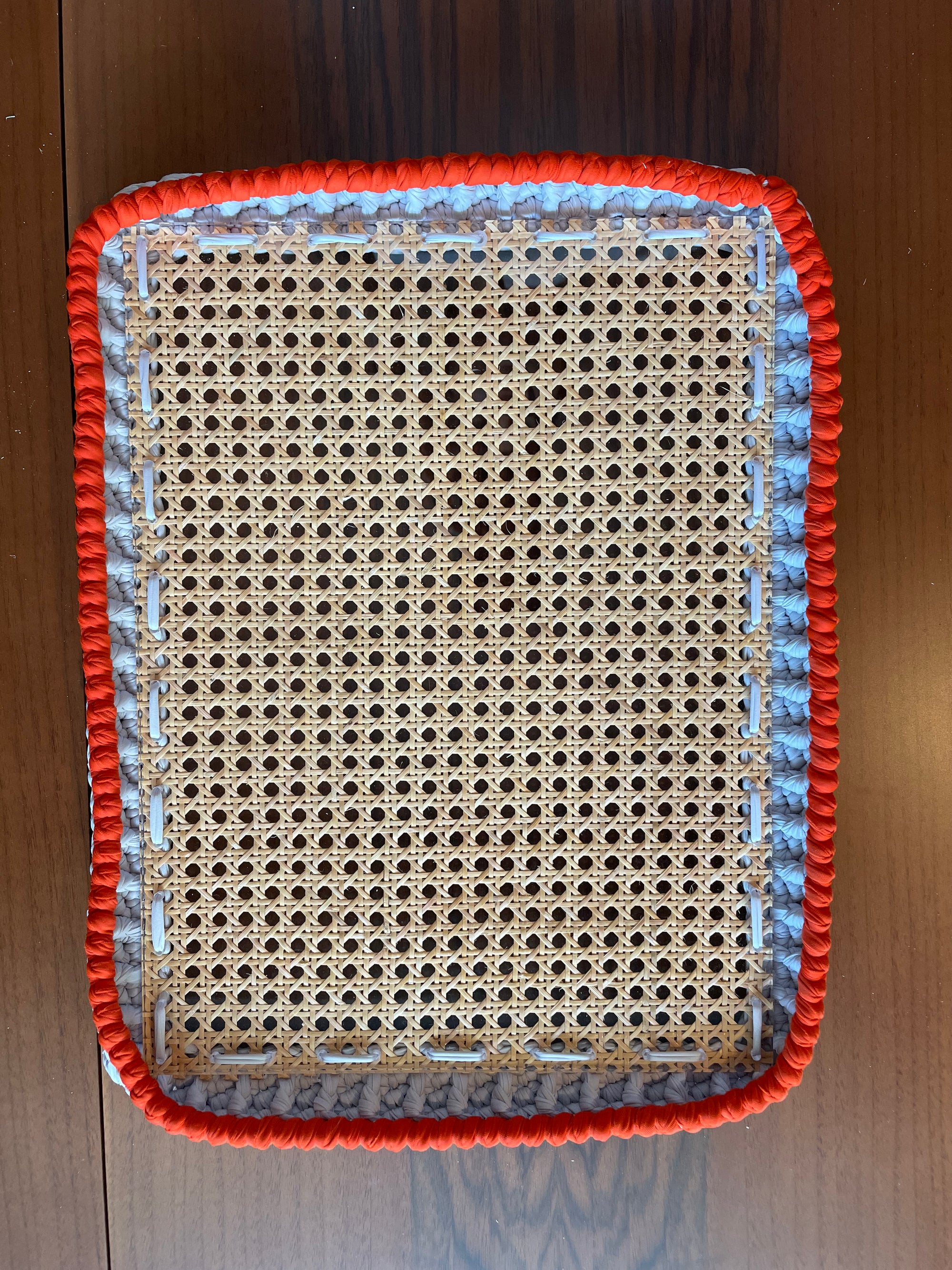 Wicker rectangular tray