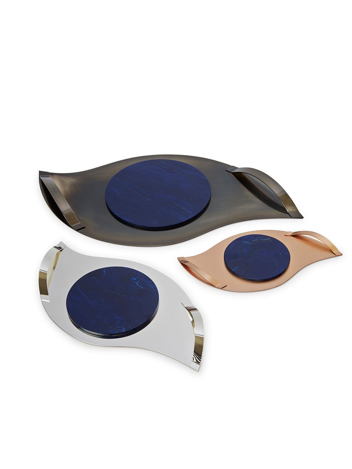 Eye Cut Tray plated in matte finish with a Stone - Alexandra Koumba Designs