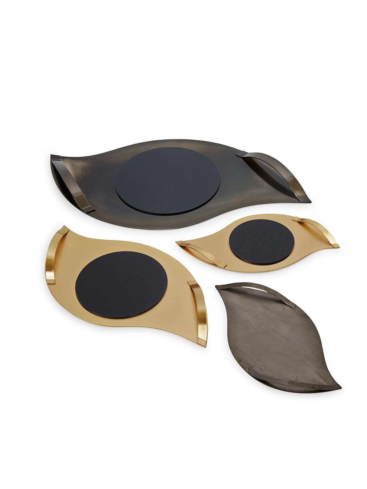 Eye Cut Tray plated in matte finish with a Stone - Alexandra Koumba Designs