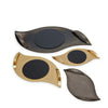 Eye Cut Tray yellow gold Plated matte finish with a Stone
