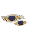 Eye Cut Tray yellow gold Plated matte finish with a Stone - Alexandra Koumba Designs