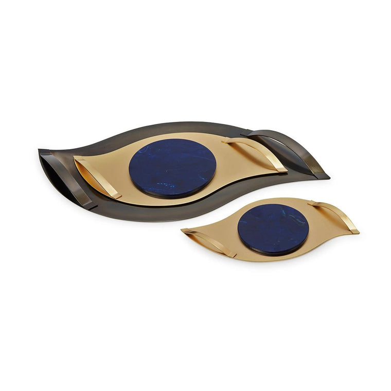 Eye Cut Tray yellow gold Plated matte finish with a Stone
