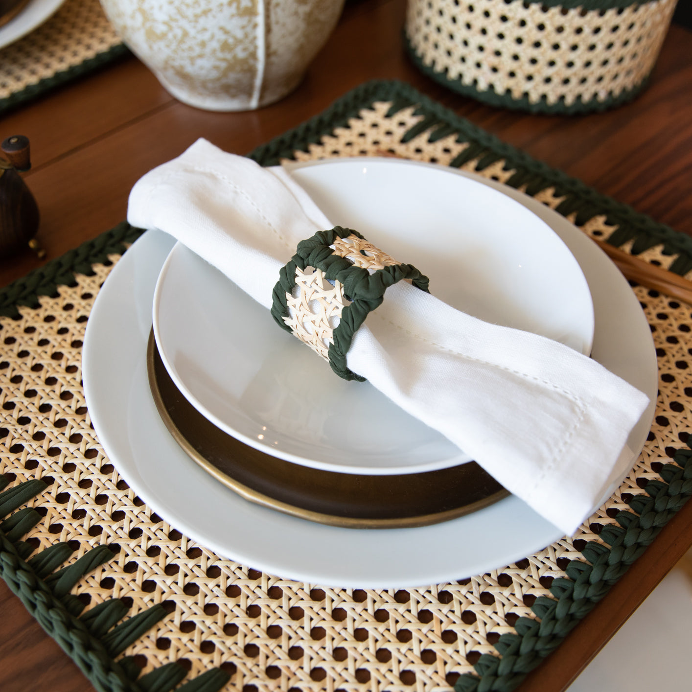 Wicker Towel Ring set of 4 designed by alexandra koumba