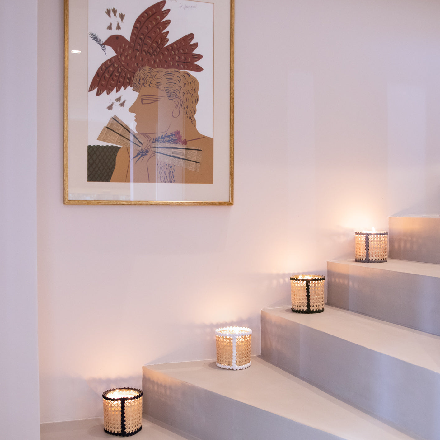 Wicker Candles designed by alexandra koumba