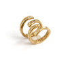 Spine Ring Set in gold with diamond baguettes - Alexandra Koumba Designs