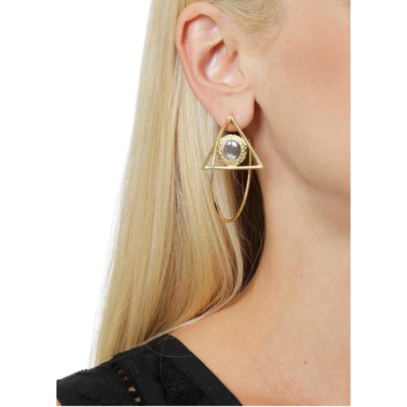 Floating Triangle Hoop earring - Alexandra Koumba Designs