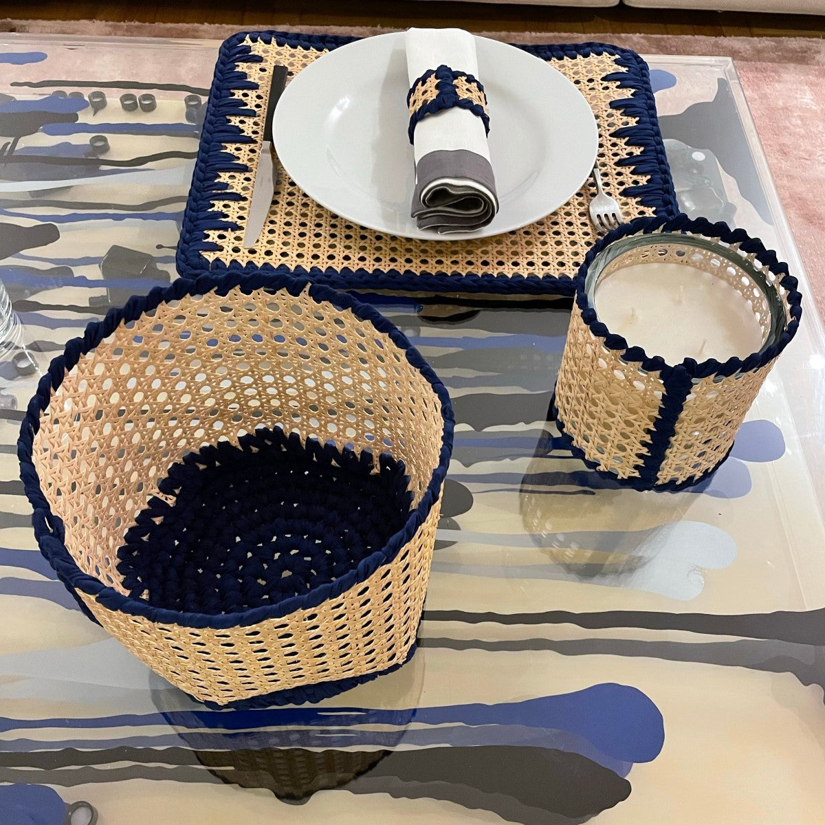 Wicker tall basket designed by alexandra koumba