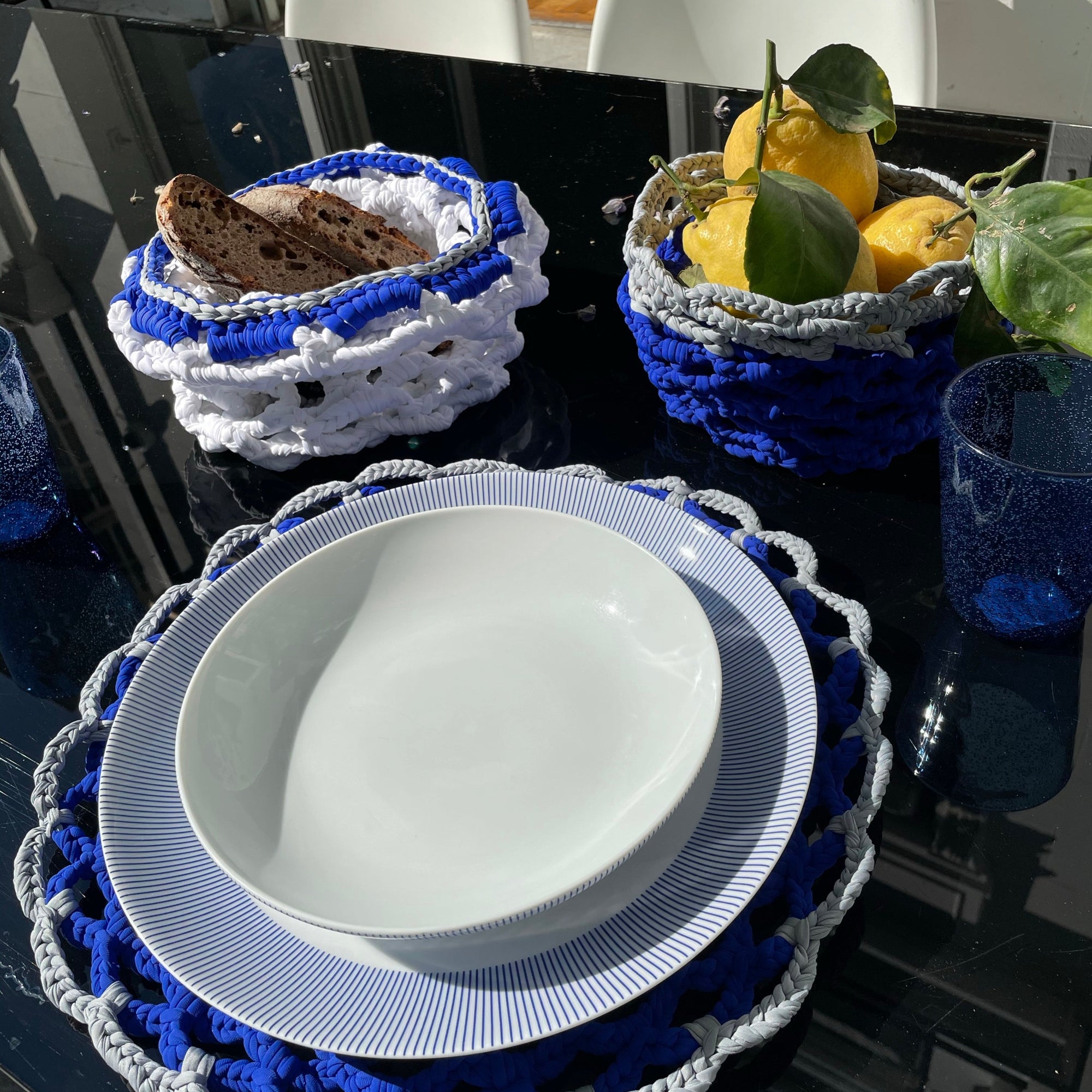 Multi Fishnet basket designed by alexandra koumba