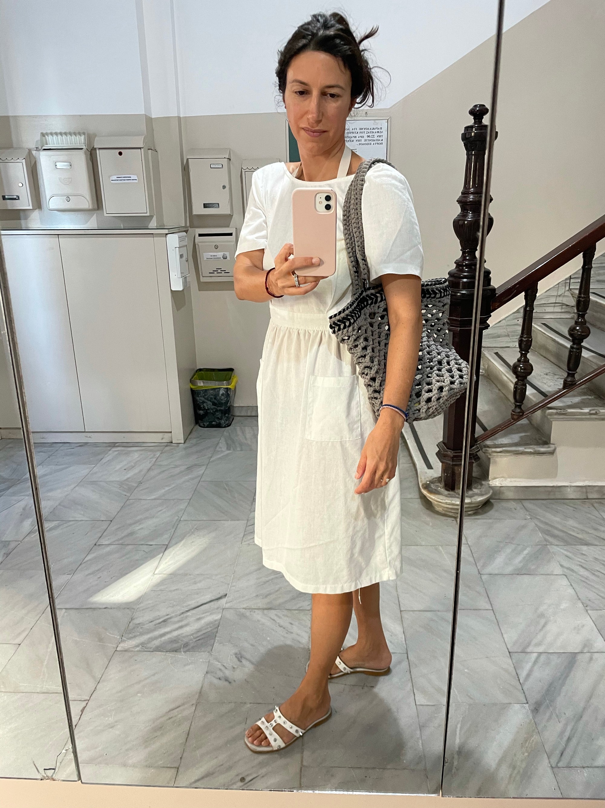 Fishnet raffia Daybag designed by alexandra koumba