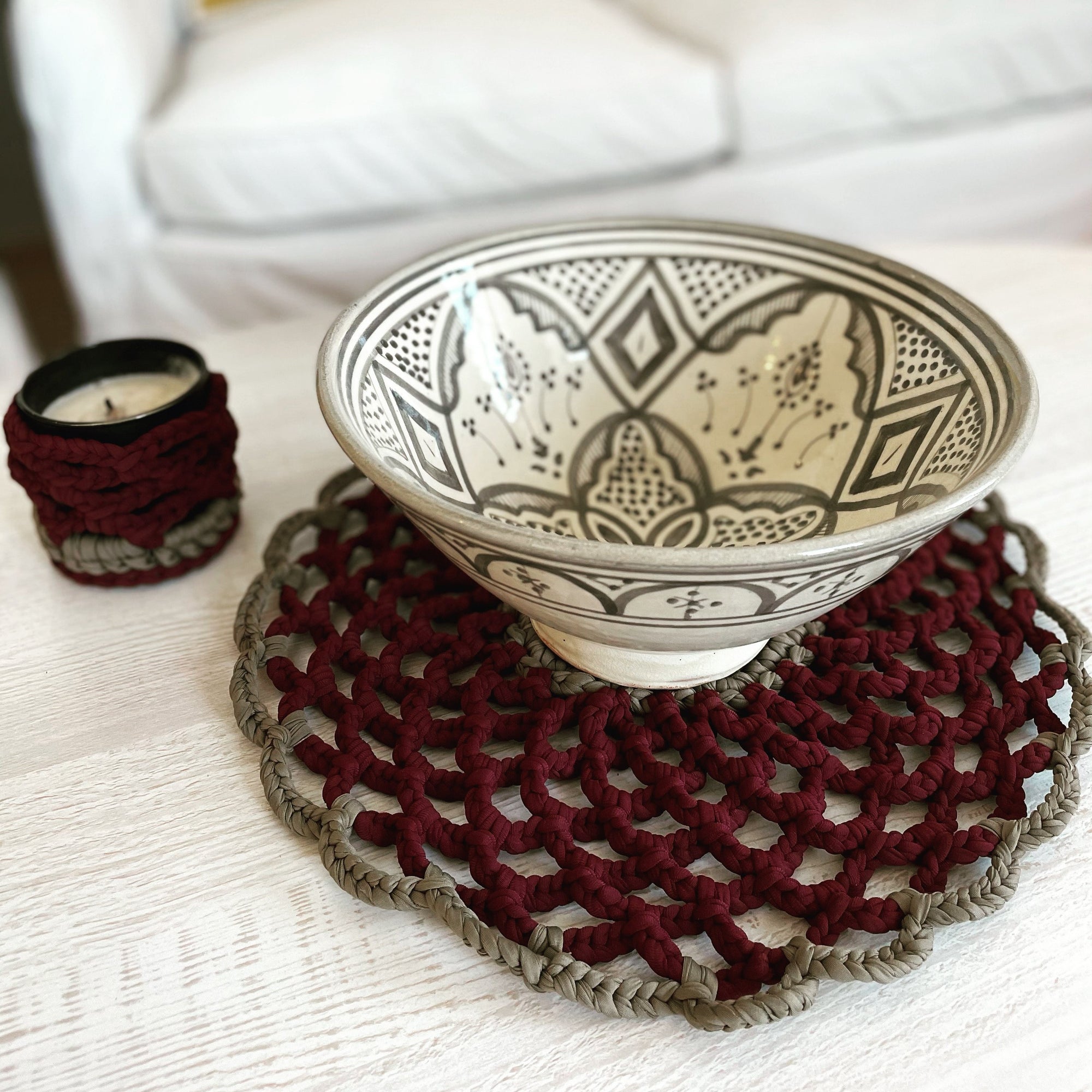 Fishnet Candle/Glass holder designed by alexandra koumba