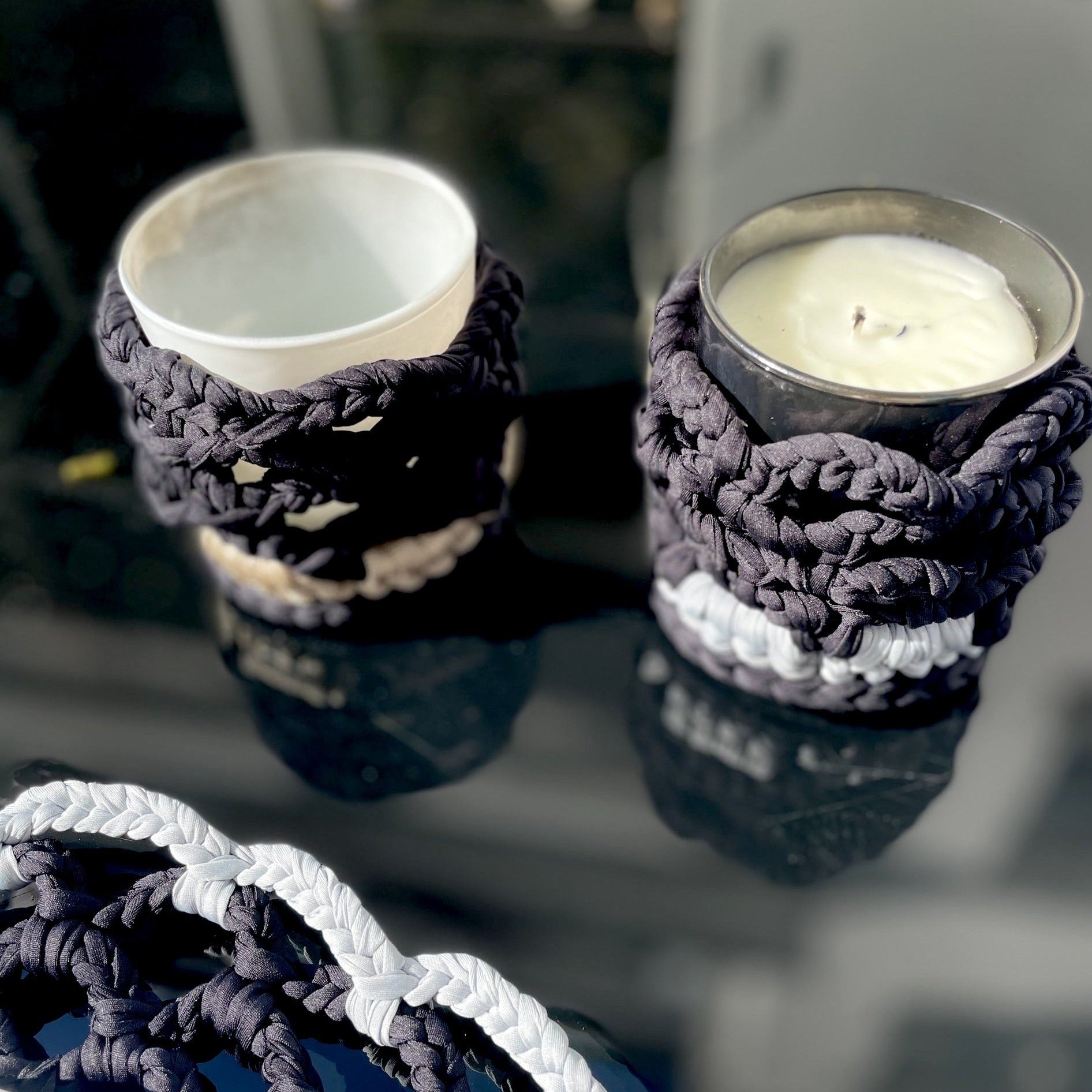 Fishnet Candle/Glass holder designed by alexandra koumba