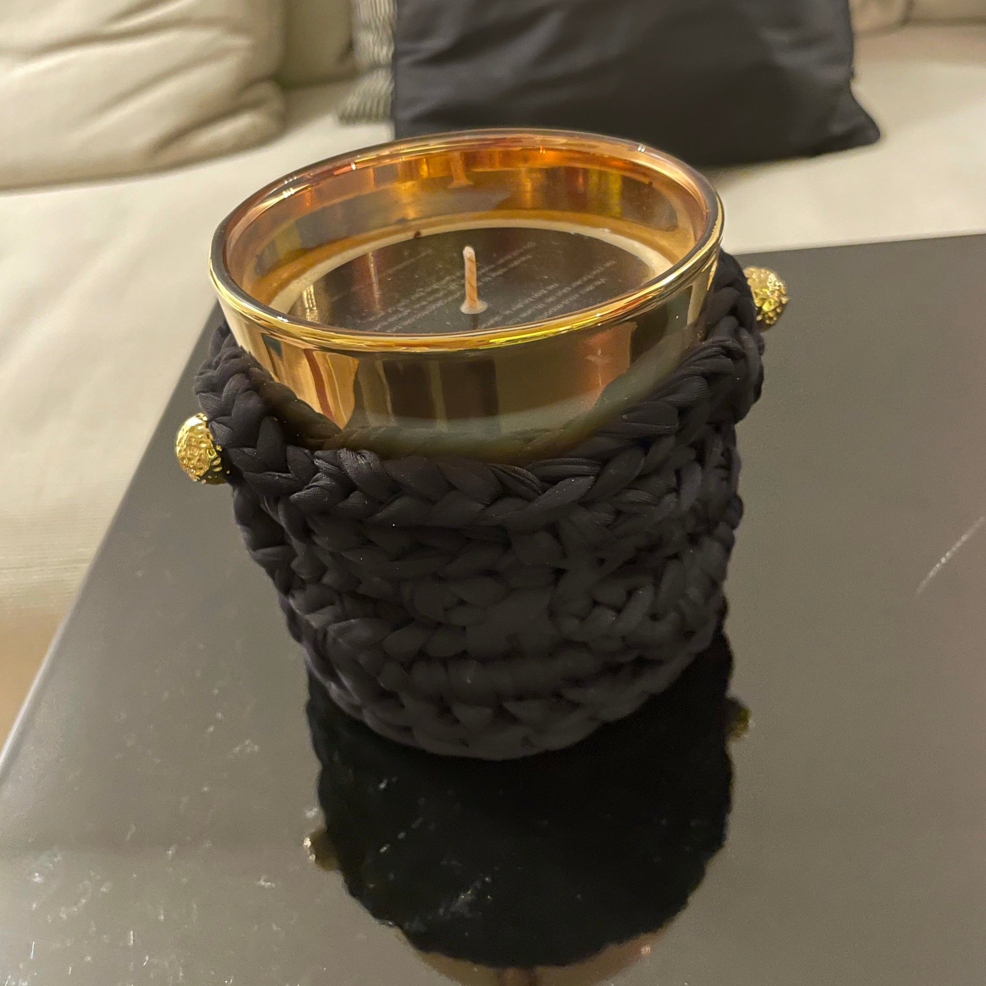 Fishnet Candle/Glass holder designed by alexandra koumba