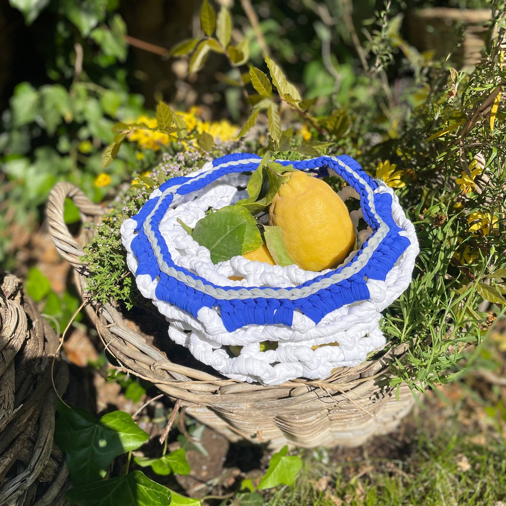 Multi Fishnet basket designed by alexandra koumba