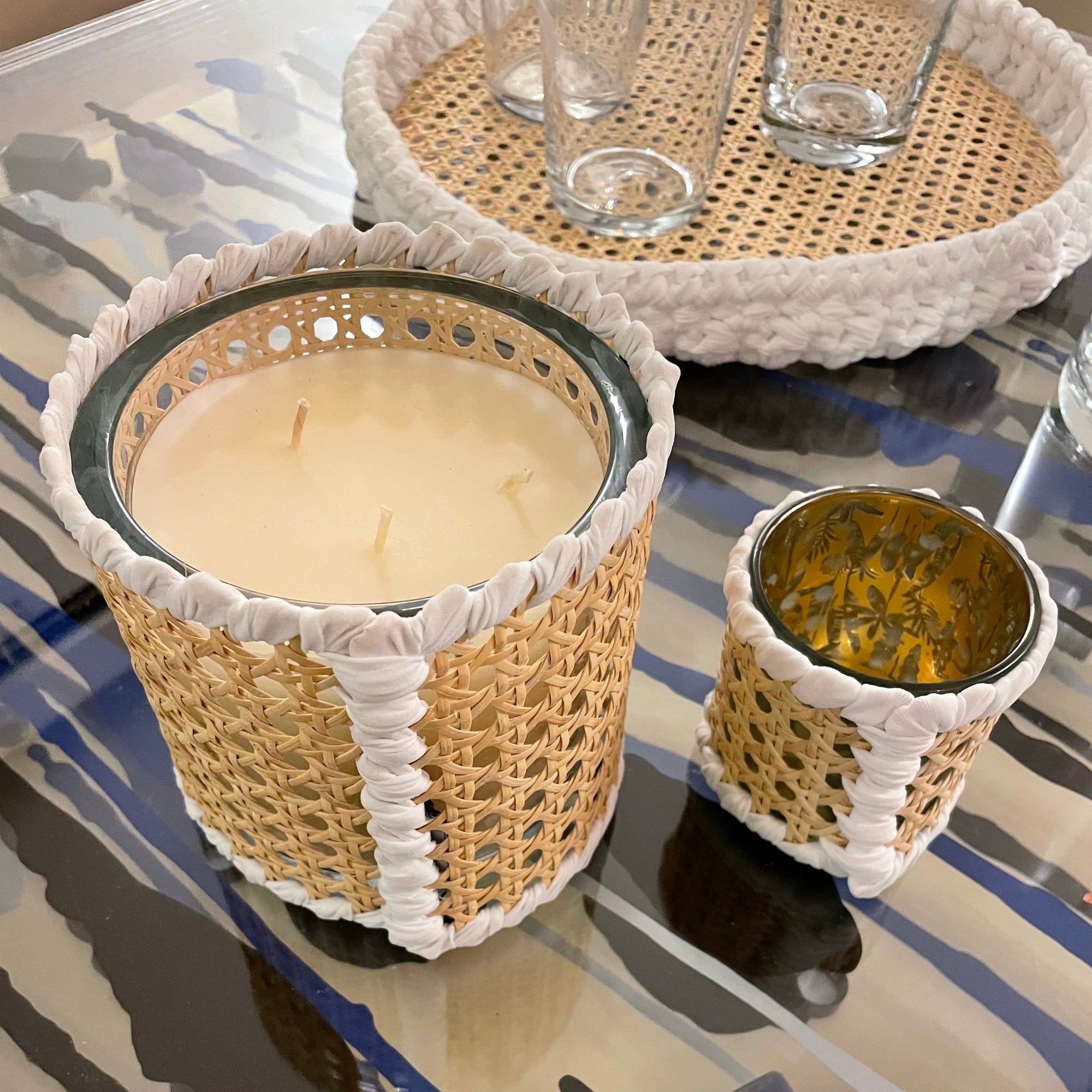 Wicker Candles designed by alexandra koumba