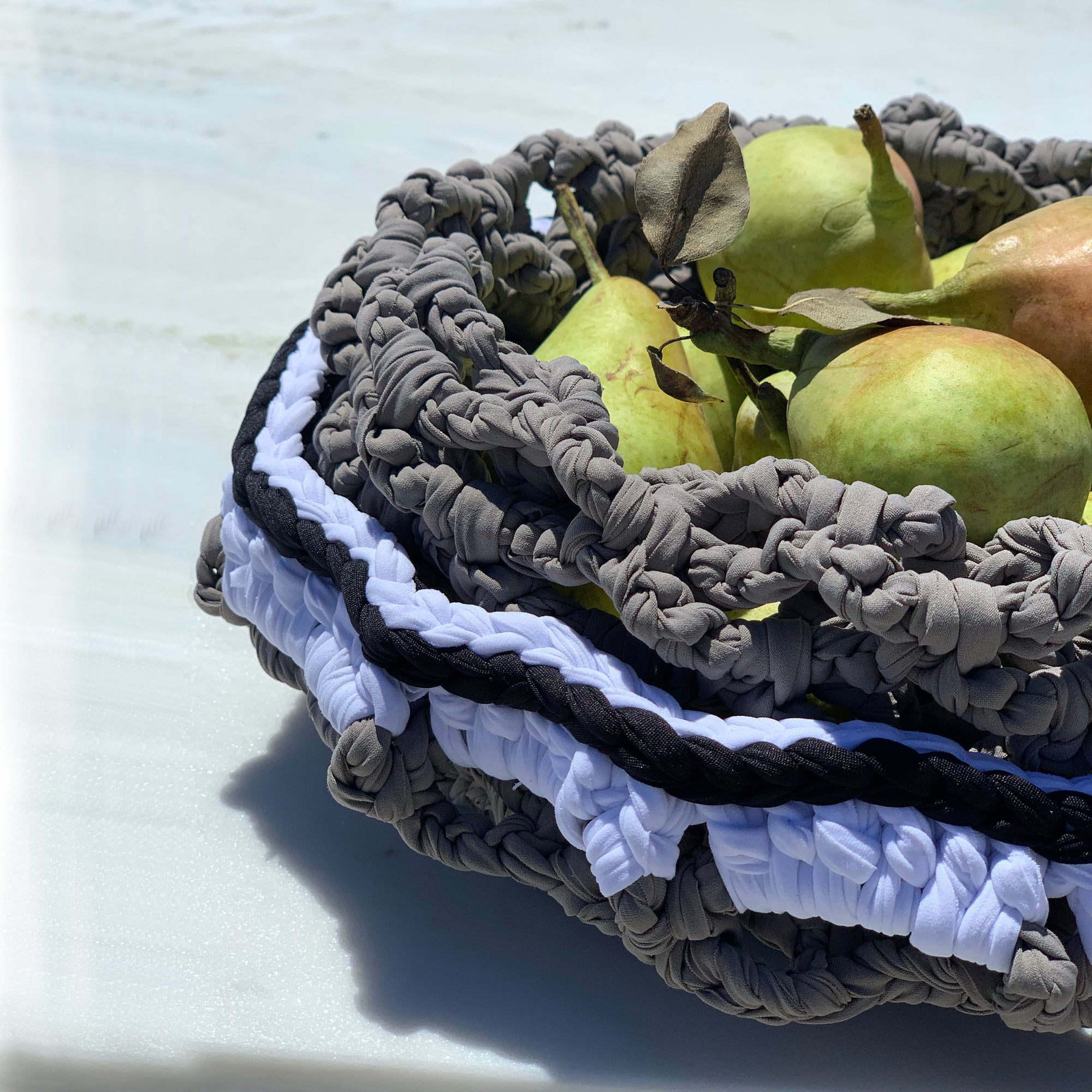 Multi Fishnet basket designed by alexandra koumba