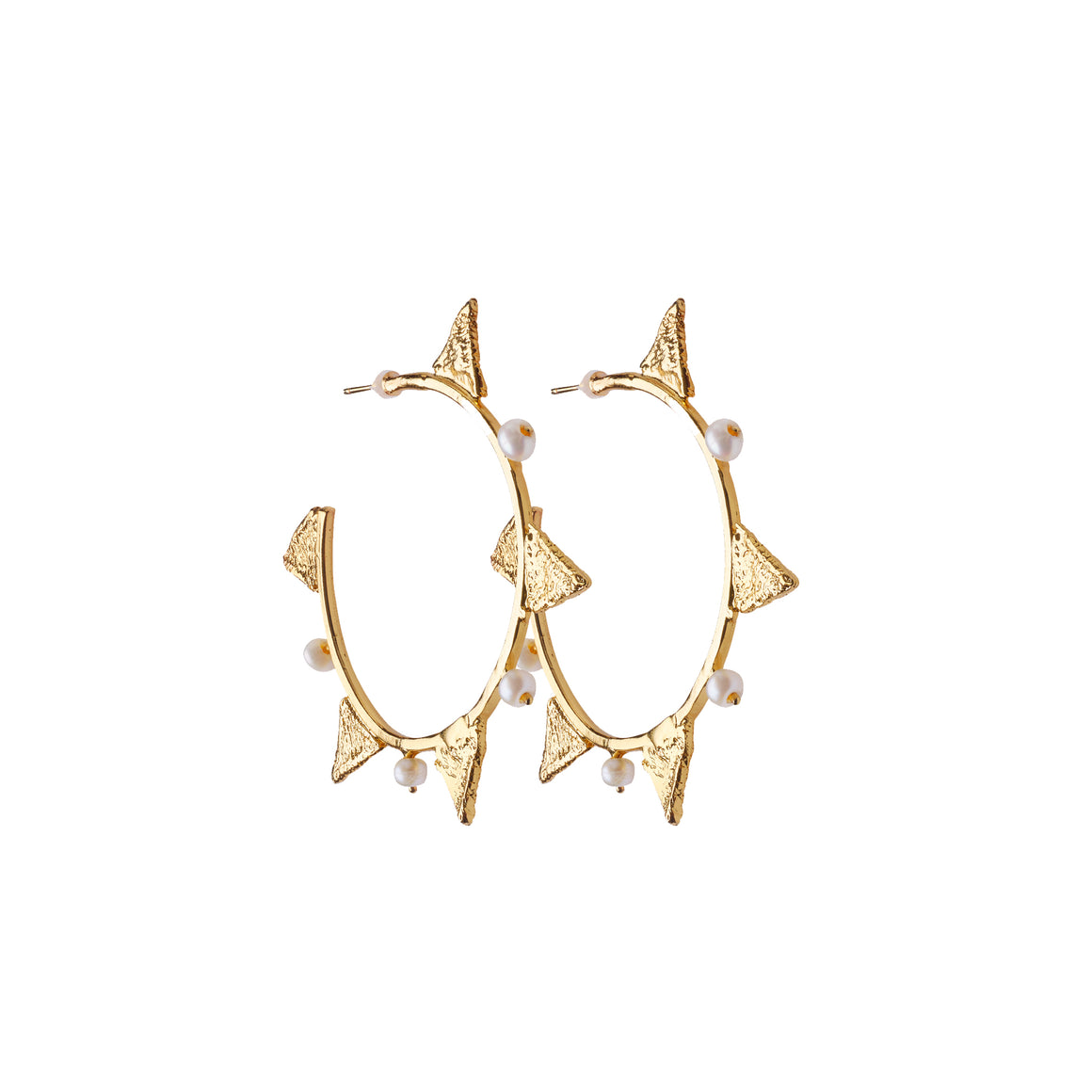 Tri Hoop Pearl Earrings - Alexandra Koumba Designs