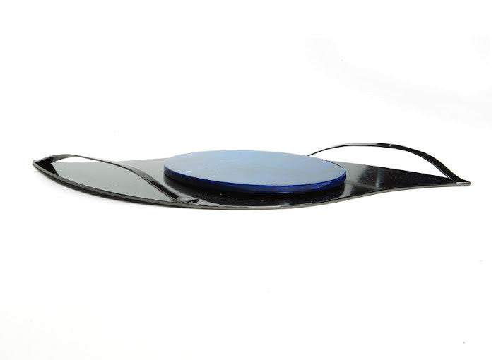 Eye Cut Tray plated in matte finish with a Stone - Alexandra Koumba Designs