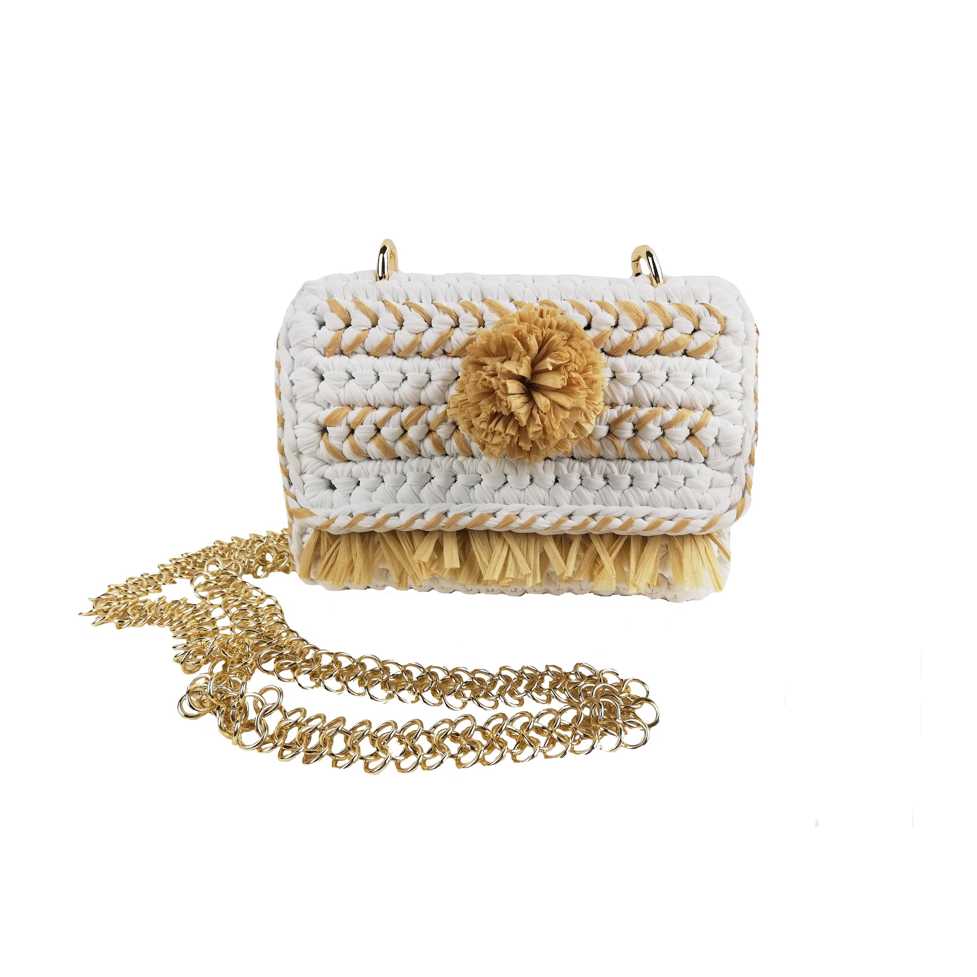 Mini-chi-pom-pom-fringe-white-cross body-designed-by-alexandra-koumba