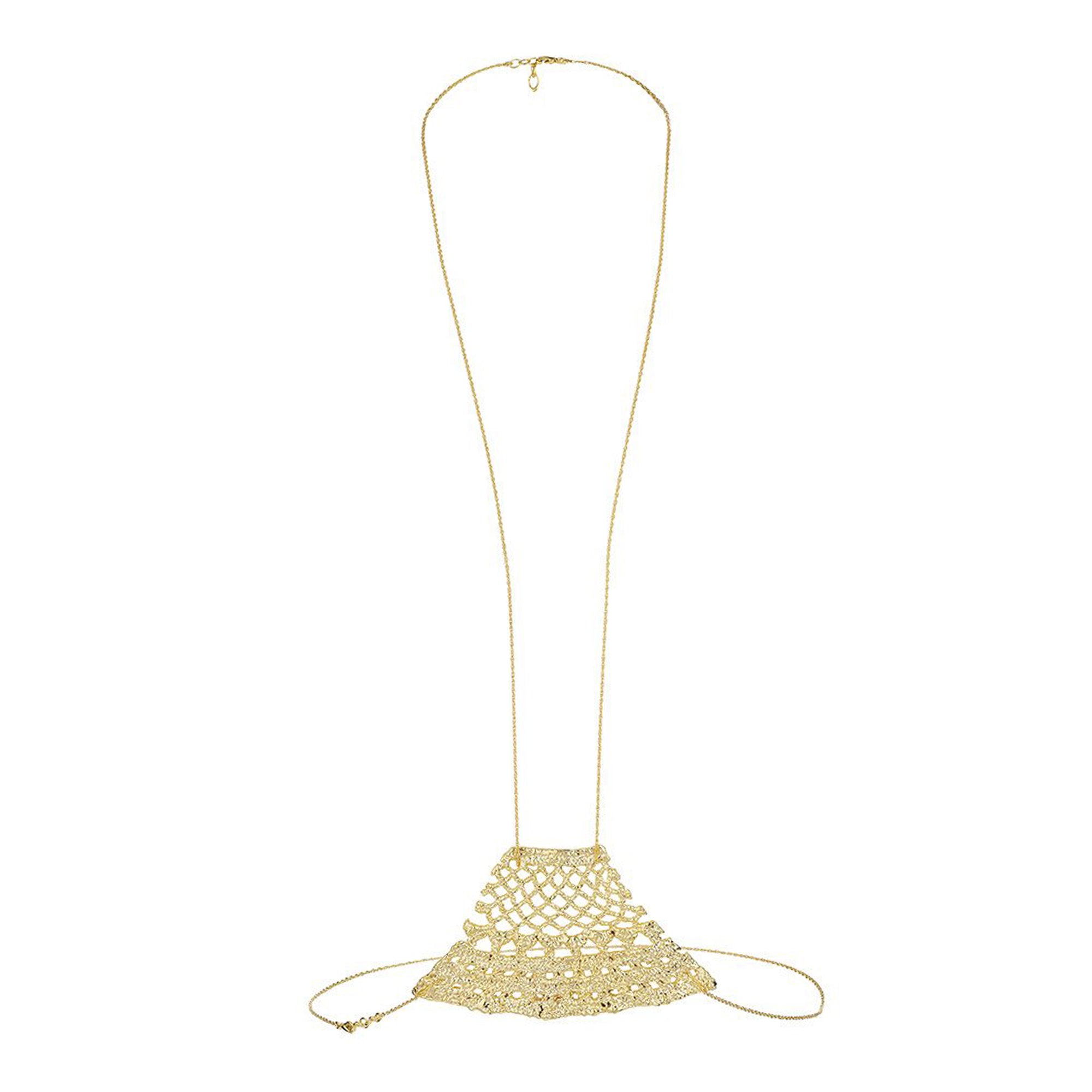 Trapeze Necklace in Lace Crochet - Alexandra Koumba Designs